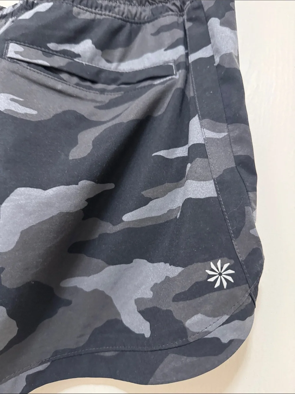 Athleta Gray Black Camo Kids Athletic Shorts